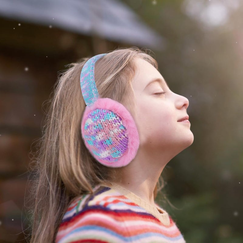 BUTITNOW Winter Knit EarMuffs for Kids Warm Furry Girls Ear Muffs Plush Toddler Ear Warmers Outdoor Ear Covers - Image 5